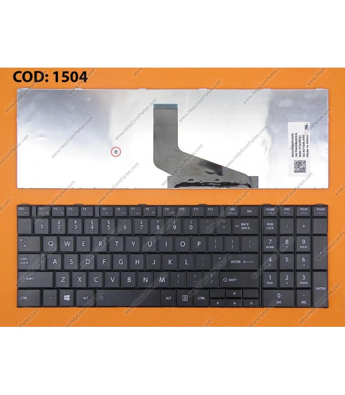 TECLADO TOSHIBA SATELLITE PRO A85 A100 2400 A70 A80 M40 A50 A50-A A55 A60 SERIES SIN MARCO 9Z.N7TSN.A01 BK US OEM.