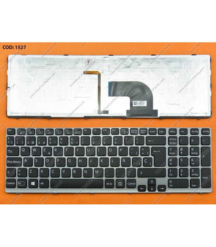TECLADO SONY VAIO SVE15 SVE-15 SVE-1511 SVE1511 SERIES +BACKLIT 149078511 GRIS SP ORIG.