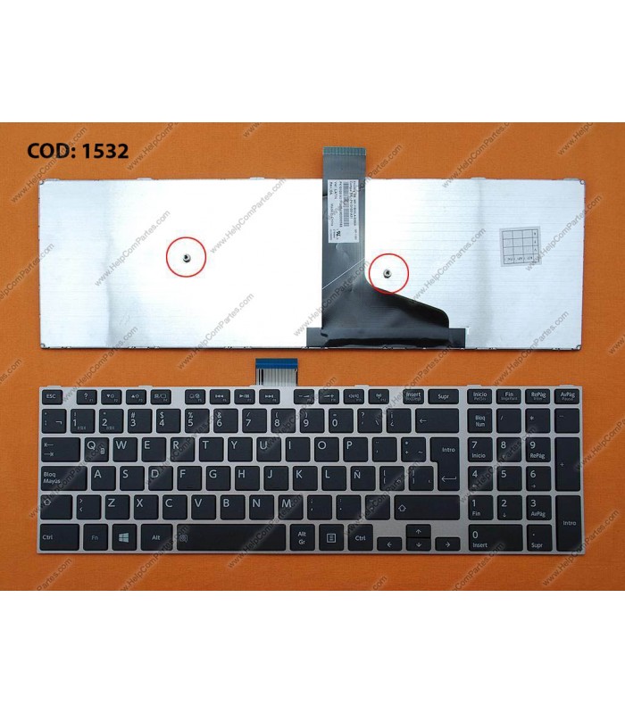 TECLADO TOSHIBA S50 S50D S50-A S50D-A S50T S50T-A M50 S75 E55-A E55T-A SERIES A000237890 SILVER LA ORIG.