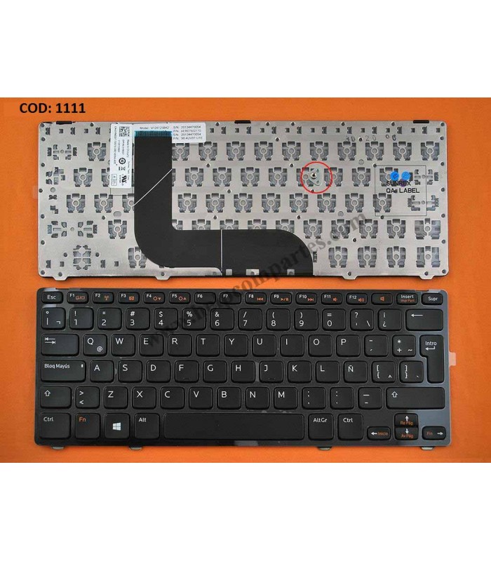 TECLADO DELL INSP 14Z-5423 14Z-3360 13Z-5323 13Z-5423 VOSTRO 3360 3360D 3450D SERIES MARCO GLOSSY 0YMDD7 BK LA ORIG.