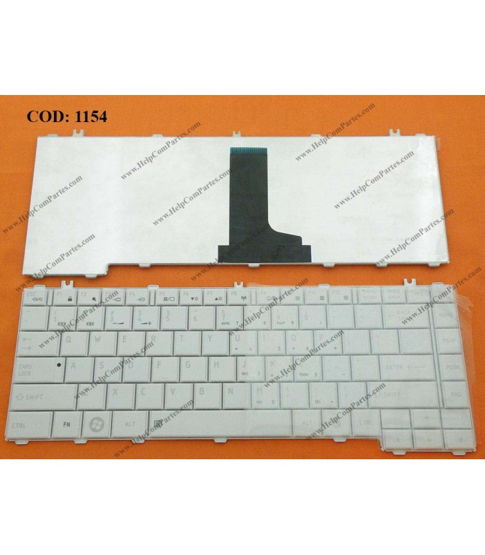 TECLADO TOSHIBA L600 L630 L635 L640 L640D L645 L645D L730 L735 SERIES SIN MARCO GLOSSY V114226CS1 WH US ORIG.