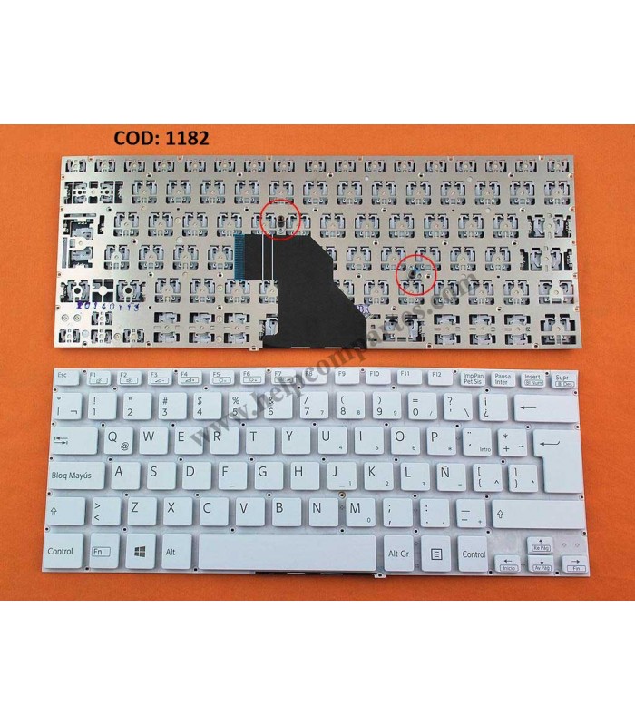 TECLADO SONY FIT 14 FIT 14A SVF14 SVF14A SVF14E SERIES SIN MARCO 149237561LA WIN8 WH LA OEM.