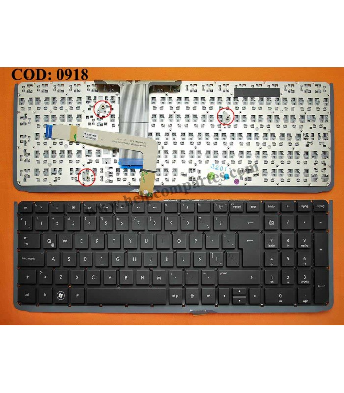 TECLADO HP ENVY 17-3000  ENVY 17-3200 ENVY 17T-3000 ENVY 17T-3200  SERIES SIN MARCO+BACKLIT 657125-161 BK LA ORIG.