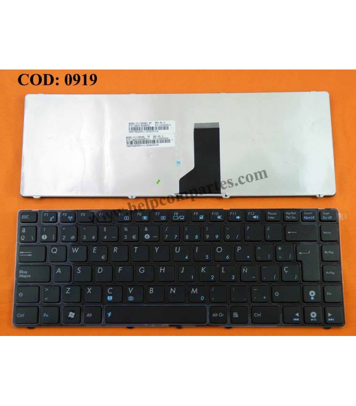 TECLADO ASUSA42 K42 K43 X42 X44 N43 N82 U35 U45 UL30 UL30A UL30VT SERIES 0KN0-ED2SP01 BK SP ORIG.