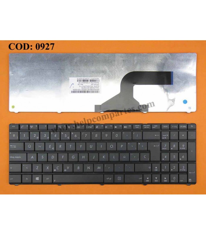 TECLADO ASUS N53 N50 G60 G72 F50 F55 A43 A52 A52F A52J U50 X52 X53 SERIES SIN MARCO 04GN0K1KSP00 BK SP ORIG.