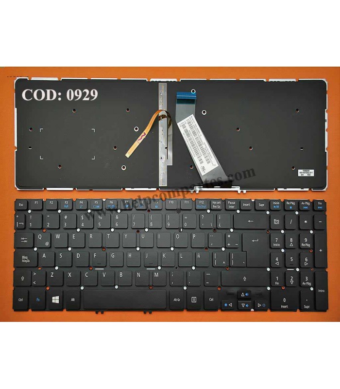 TECLADO ACER ASPIRE V5-531 V5-551 V5-551G V5-552 V5-552G V5-571 V5-571P V5-571G V5-572 SERIES NSK-R9BBW BK BL LA ORIG.