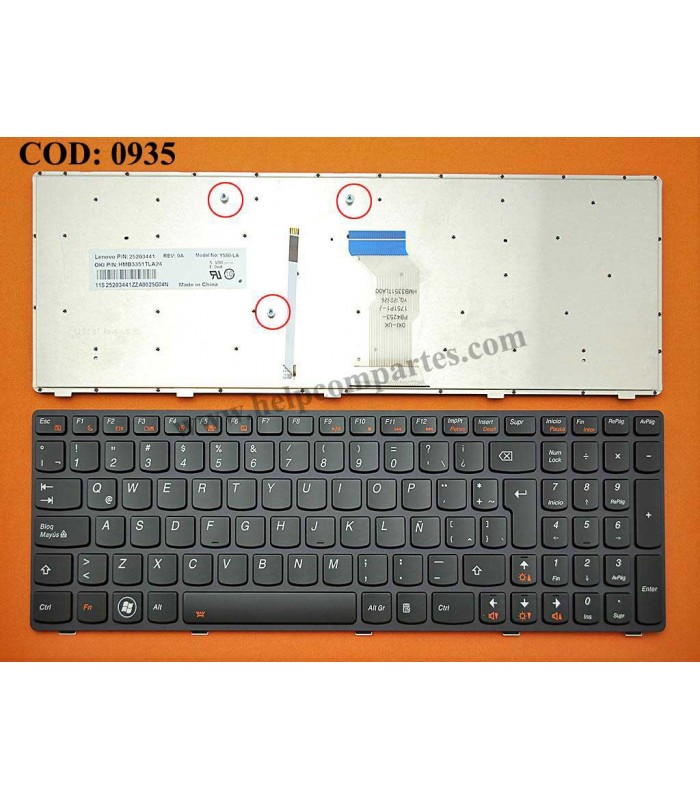 TECLADO LENOVO Y580 Y580A Y580M Y580N Y580NT Y580P SERIES BACKLIT 25203441 WIN8 BK LA ORIG.
