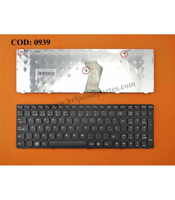 TECLADO LENOVO Z560 Z560A Z565 Z565A G570 G570A B570 B570A SERIES 25-012624 BK SP ORIG.