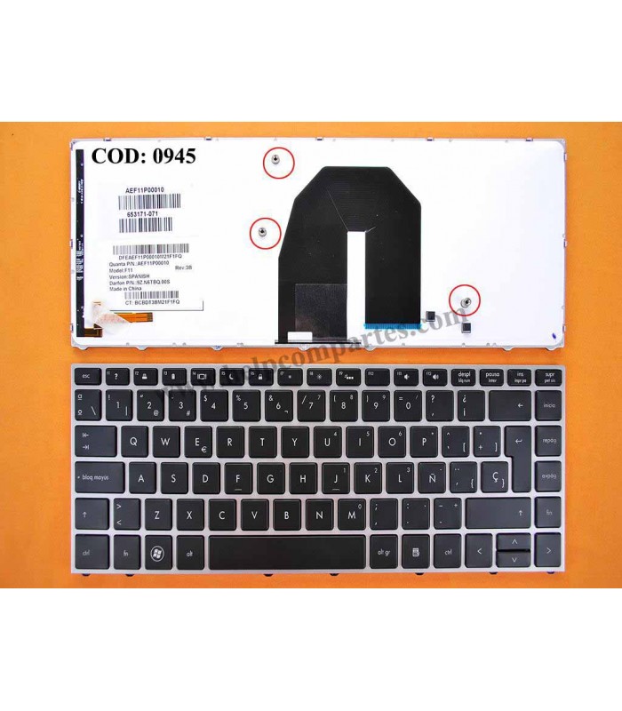TECLADO HP PROBOOK 5330 5330M SERIES BACKLIT 653171-071 SLV/BLK SP ORIG.