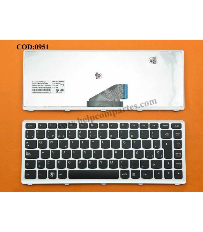 TECLADO LENOVO U310 U310-IFI U310-ITH SERIES 25204952 WHITE/BK SP ORIG.
