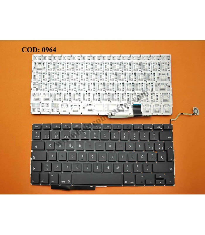 TECLADO APPLE MACBOOK PRO A1297 SERIES SIN MARCO (NO-BACKLIT) BK SP ORIG.