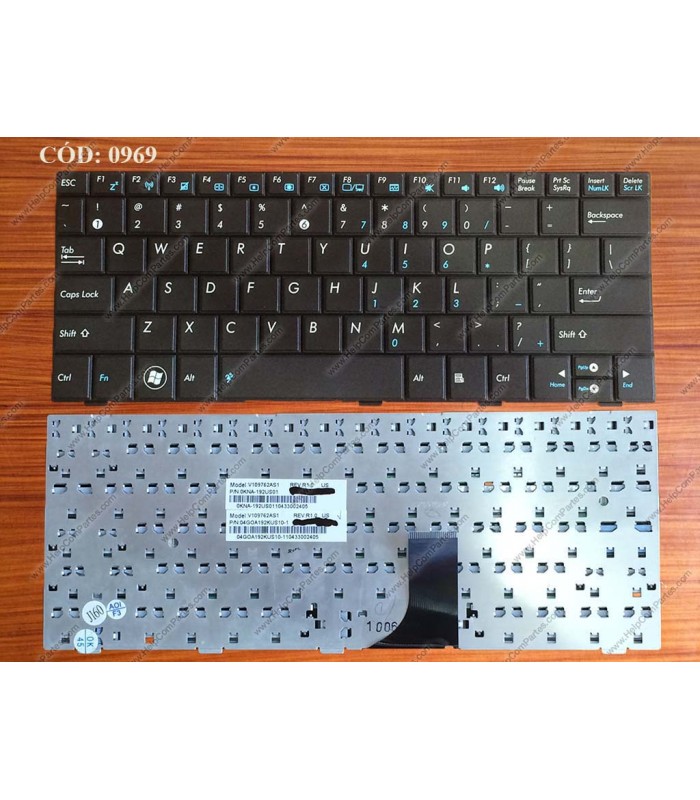 TECLADO ASUS EEE PC 1005HA 1008HA 1005HAB 1005HAG 1005HE 1005P 1001HAG SERIES 0KNA-191US02 BK US OEM
