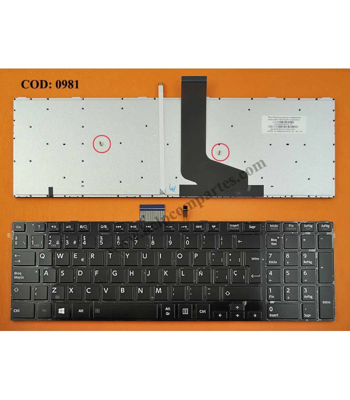 TECLADO TOSHIBA S50 S50D S50-A S50D-A S50T S50T-A M50 S75 E55-A E55T-A SERIES +BACKLIT V138126AK1 BK SP ORIG.