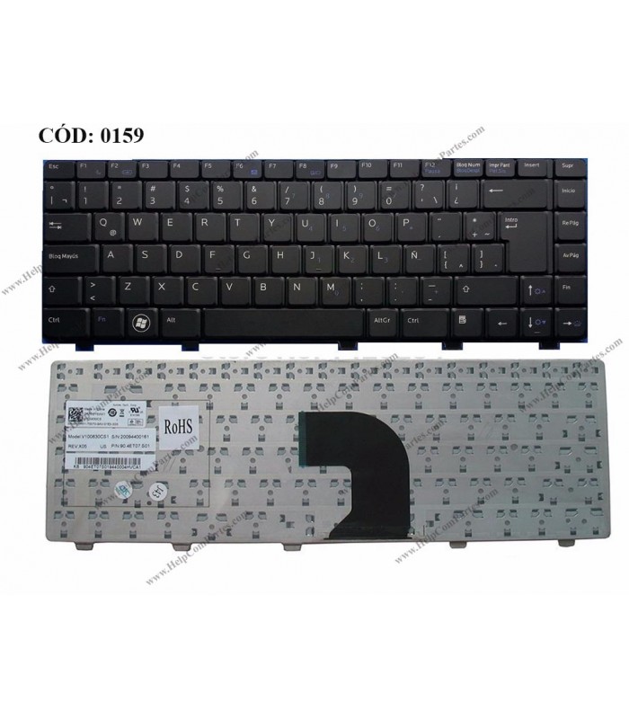 TECLADO DELL VOSTRO 3300 3400 3500 DV2000 V3200 V3300 V3700 V3400 V3000 V3500 V3100 V3600 SIN MARCO 0W12JT BK LA ORIG.