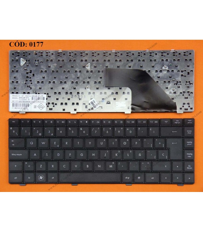 TECLADO HP COMPAQ 320 321 326 420 CQ320 CQ321 CQ325 CQ326 CQ420 SERIES SIN MARCO 606128-071 BK SP ORIG.