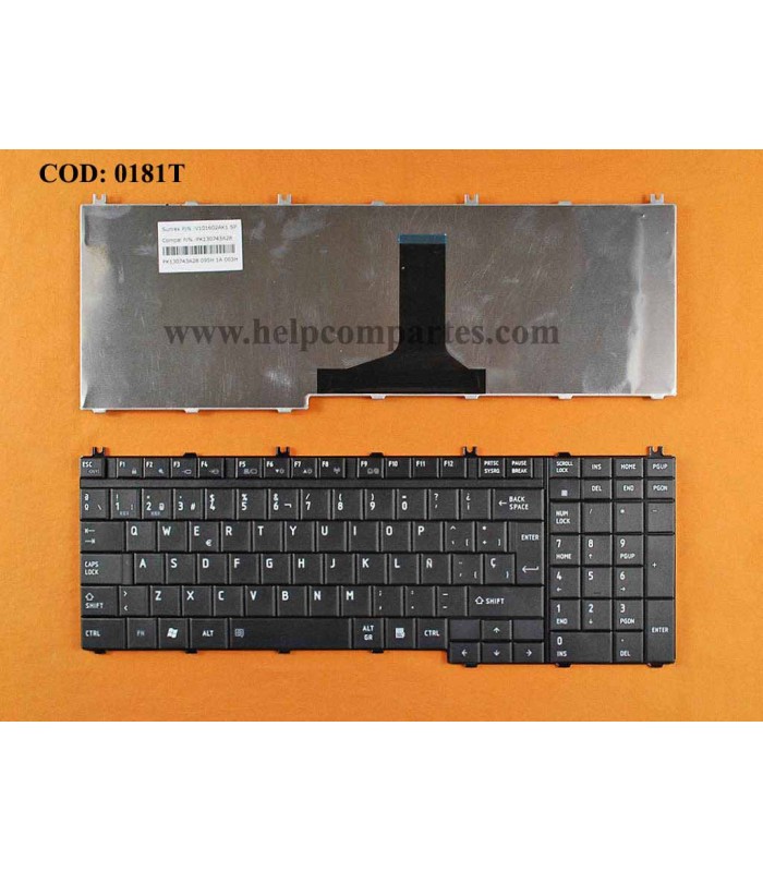 TECLADO TOSHIBA A500 A505 P500 P500D P505 L500 L505D L550 L555 L515 P200 P300 SERIES V101602AK1 BK SP ORIG.