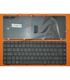 TECLADO HP COMPAQ CQ62 CQ56 G62 G56 SERIES SIN MARCO 589301-071 BK SP ORIG.