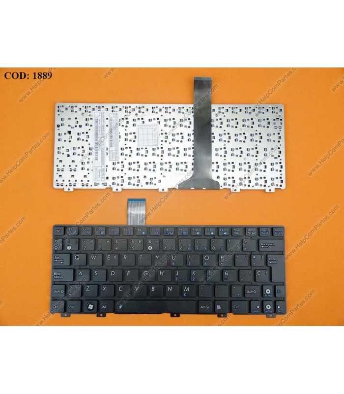 TECLADO ASUS EEEPC 1018P 1011PX 1015B 1015PE 1016P 1025C  R011CX X101CH SERIES SIN MARCO 0KNB0-212JSP00 SP BK OEM.