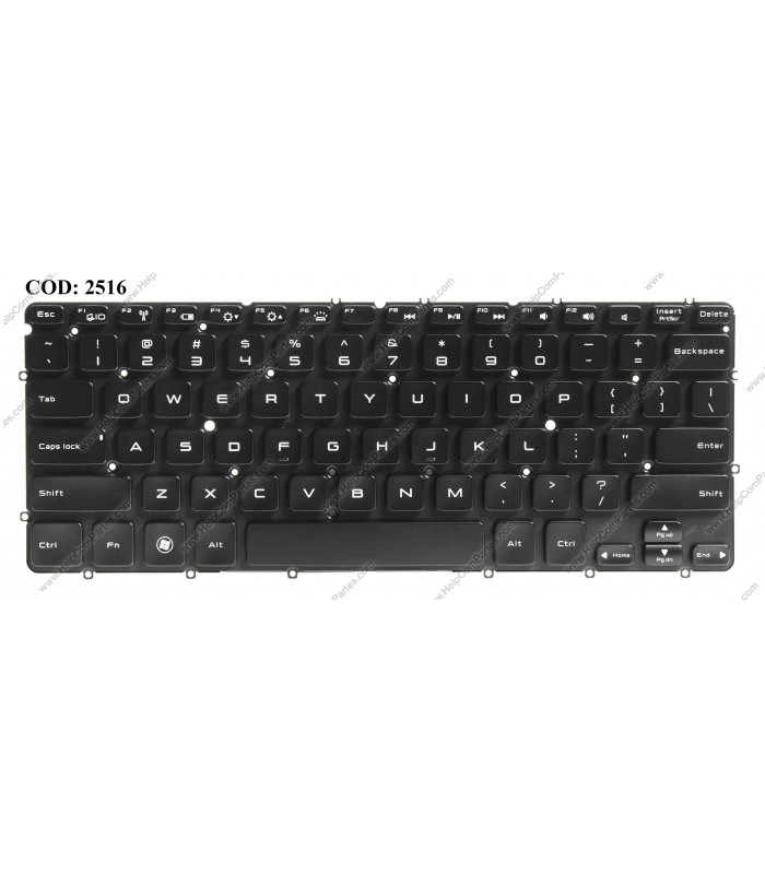 TECLADO DELL XPS 13 9333 9370 9380 15 7547 7548 L321X L322X SERIES SIN MARCO +BACKLIT 0X52TT BK US ORIG.