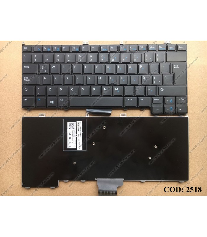 TECLADO DELL LATITUDE E7000 E7440 E7420 E7240 E7420D SERIES SIN MARCO 0FJF0G BK LA ORIG.