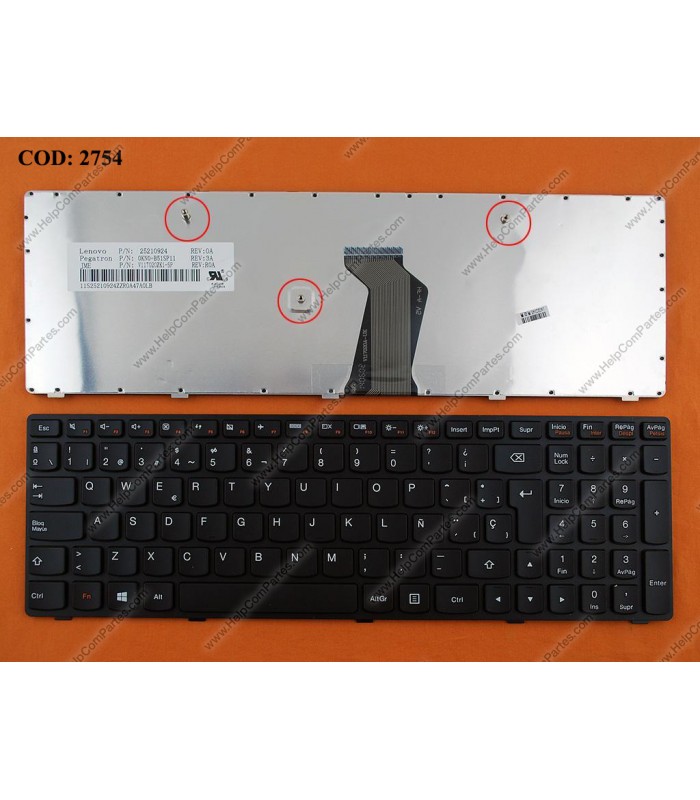 TECLADO LENOVO G400 G405 G500 G505 G700 G700A SERIES 25210924 MARCO BK WIN8 SP OEM