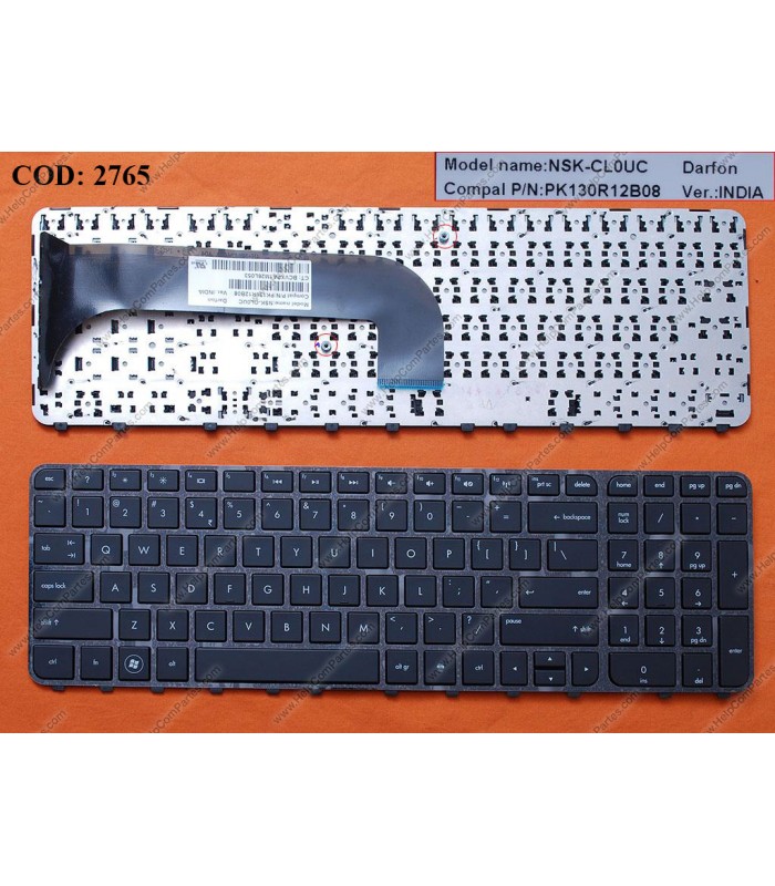 TECLADO HP PAVILION M6-1000 M6-1100 ENVY M6-1100 M6-1200 SERIES MARCO 698403-001 BK US ORIG.