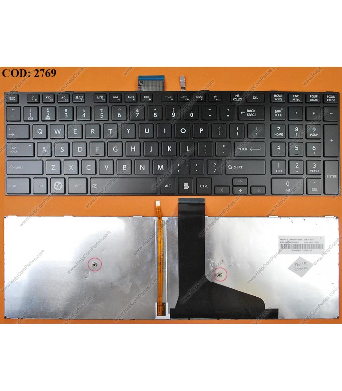 TECLADO TOSHIBA S50 S50D S50-A S50D-A S50T S50T-A M50 S75 E55-A E55T-A SERIES +BACKLIT H000047340 BK US ORIG.