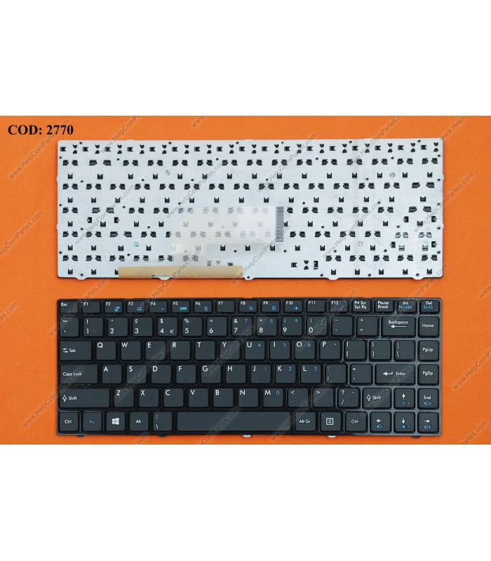 TECLADO MSI CR420 CR430 CR460 X370 CX420 CX420MX WIN8 GLOSSY MARCO BK US OEM