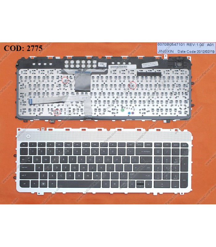 TECLADO HP ENVY 17-3000  ENVY 17-3200 ENVY 17T-3000 ENVY 17T-3200 SERIES BACKLIT 665917-001 GRIS/BK US ORIG.