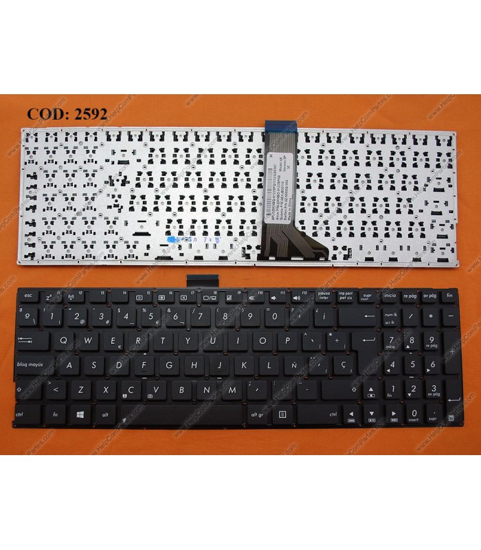 TECLADO ASUS K555 K555BA X555 F553 X555LA X555LD X555LJ A555 F551 F554 F555 SERIES V.2 FLEX-12.1cm BK SP OEM.