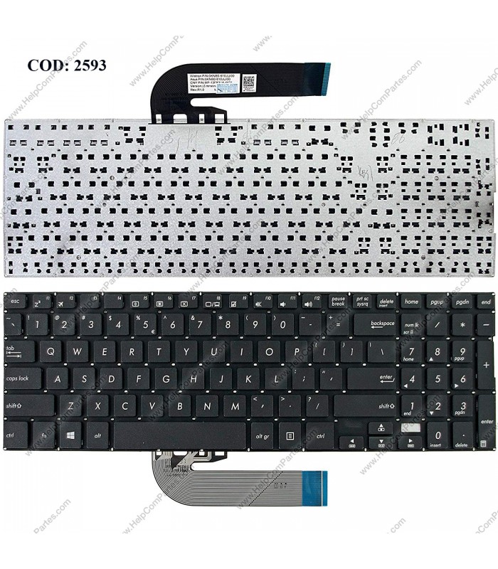 TECLADO ASUS TP500 TP500L TP500LA TP500LB TP500LN SERIES SIN MARCO 0KNB0-612LUS00 BK US OEM