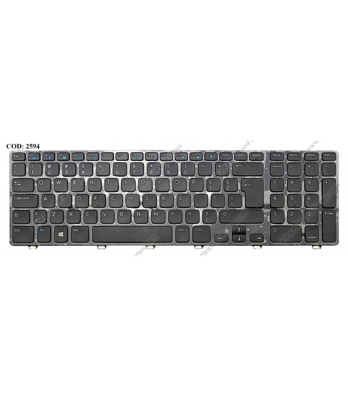 TECLADO DELL INSPIRON 17R 1728 17R 3721 17R 5721 17R 5737 / 15R 3521 15R 3537 15R 5521 15R 5528 GLOSSY 01XVY2 BK US ORIG.