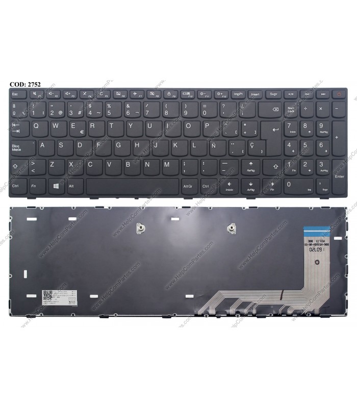 TECLADO LENOVO IDEAPAD 110-15ISK 110-17ACL 110-17IKB 110-17ISK V110-17ISK V110-17IKB SERIES 5N20L25875 BK LA ORIG.