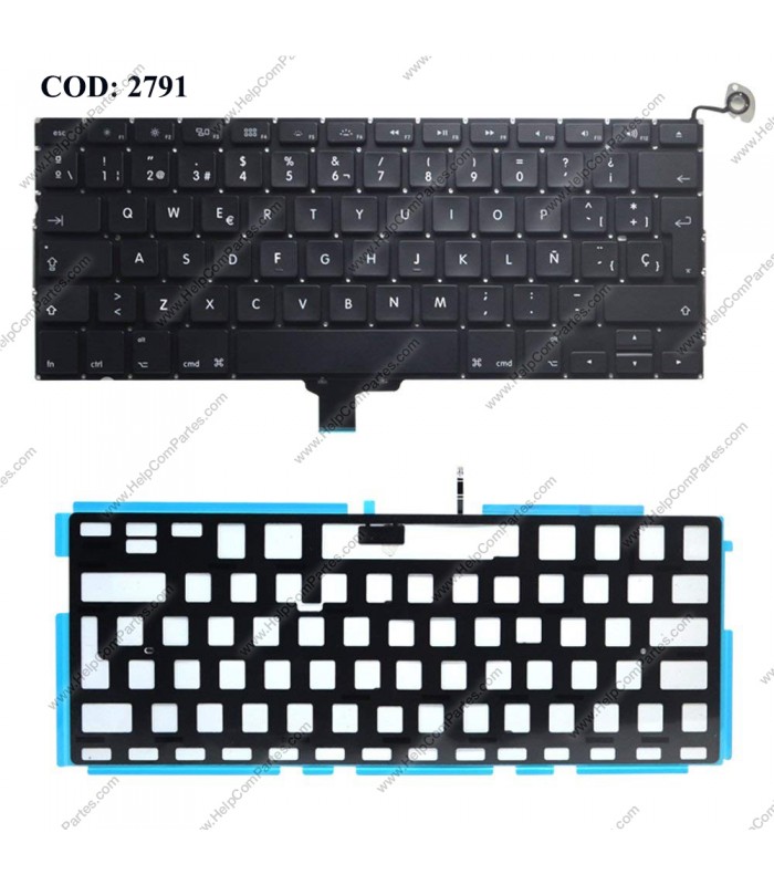 TECLADO APPLE MACBOOK PRO UNIBODY A1278 A1342 MB466 MB467 MB991 MC700 MD314 MB990 SERIES +BACKLIT BK SP ORIG.