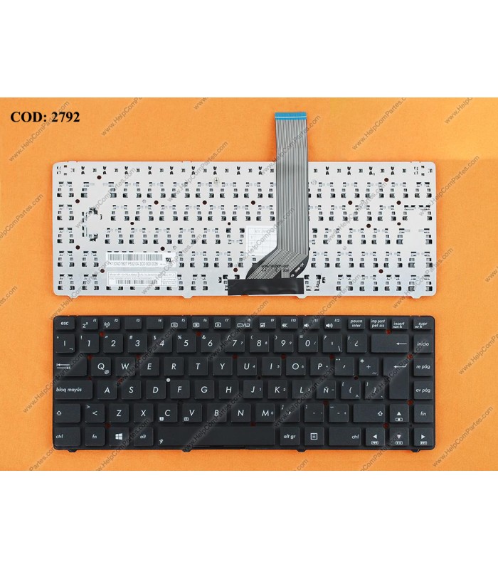TECLADO ASUS A45V K45VM K45VS AK46 S46 E45 K45V S400C SERIES SIN MARCO 0KNB0-4141LA00 BK LA ORIG.