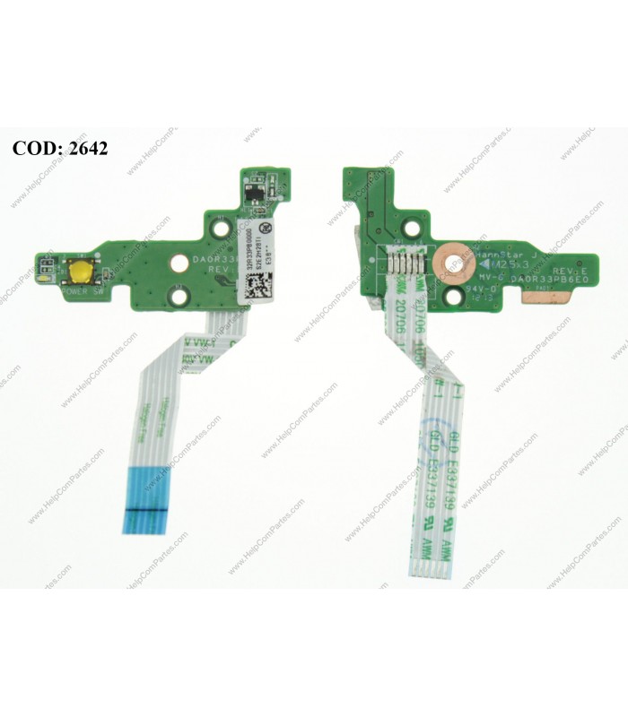 POWER BUTTON HP BD W/CABLE PAV G4-2000 G6-2000 G6T-2300 G6Z-2200 SERIES DA0R33PB6E0 683549-001 ORIG.
