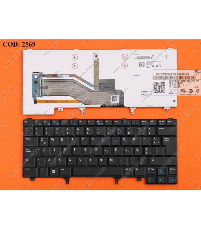 TECLADO DELL LATITUDE E6440 E6420 E5420 E6220 E6320 E6430 SERIES (POINT STICK+BACKLIT) WIN8 BK LA ORIG.