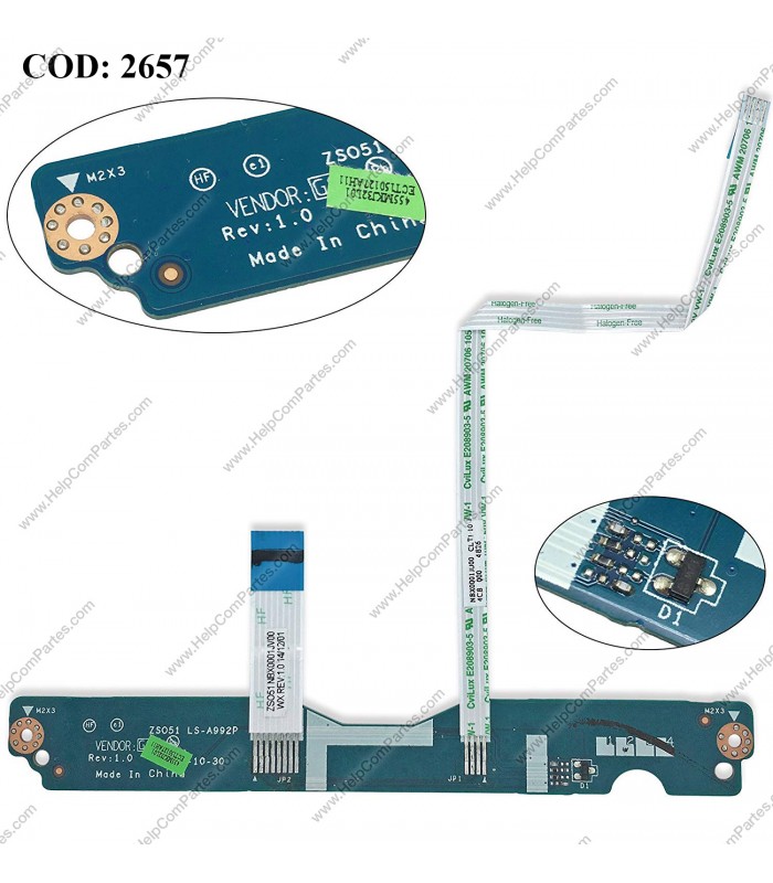 TOUCHPAD CLICK BD W/CABLE HP 250 255 256 G3 15-G 15-H 15-R 15-T 15-Z 15Z-G 15T-R SERIES 749651-001 ORIG.