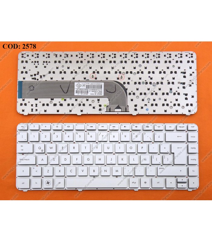 TECLADO HP PAV DV4-3000 DV4-3100 DV4-4000 DV4-4100 DM4-3000 DM4-3100 DM4T-3000 SERIES SIN MARCO BLANCO LA OEM