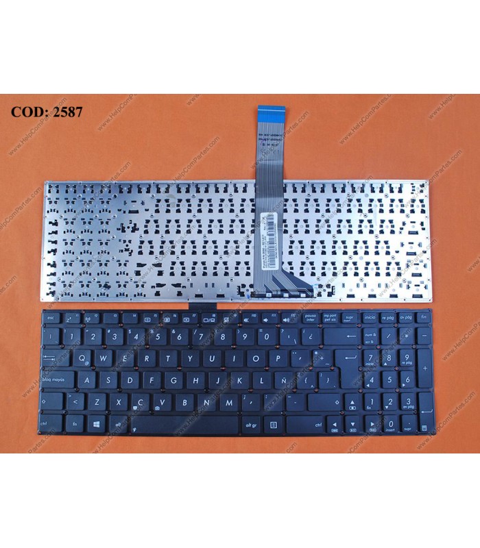TECLADO ASUS S56 K56 K56C K56CM K56CA K56CB A56 A56C S56C S56CA S56CM R505C S550 SERIES FLEX-17.5CM SIN MARCO BK LA ORIG.