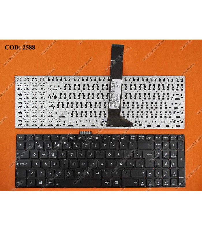 TECLADO ASUS X550 X550C X550CA X550VC R510VC R510WA K550JF K550M K550V F550Z P550C A56 A56C S56C SERIES FLEX-17.6CM BK SP OEM