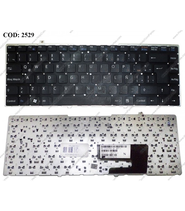 TECLADO SONY  VGN-FW FW11 FW11E FW21E FW46S FW100 FW130E FW140E FW170J SERIES SIN MARCO 148084332 BK LA  ORIG.
