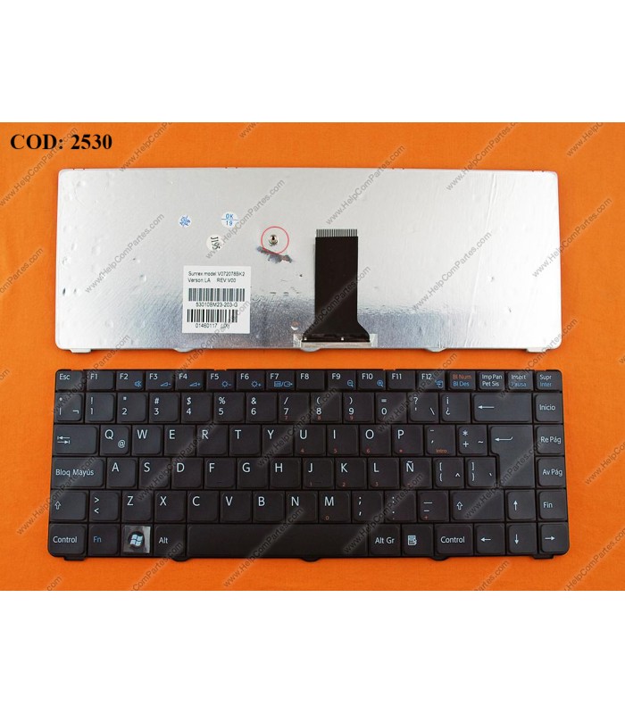 TECLADO SONY VGN-NR NR21S NR120E NR280E VGN-NS NS105NS  NS227J SERIES V072078BK2 BK LA ORIG.