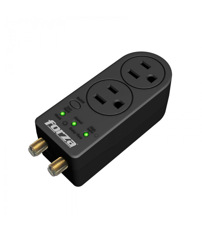 PROTECTOR FORZA FVP-0200C ZION-2K30 400J/1800W BLACK 120V 50/60Hz, 2NEMA 5-15P, 2xCOAX, 350°G