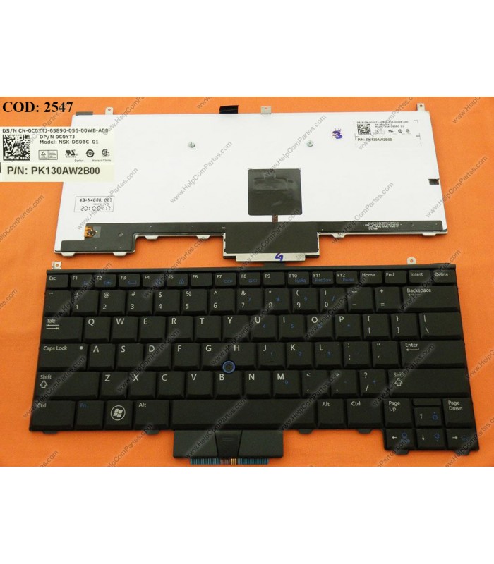 TECLADO DELL LATITUDE E4310 E4300 SERIES SIN MARCO BACKLIT +POINT 0C0YTJ BK US ORIG.