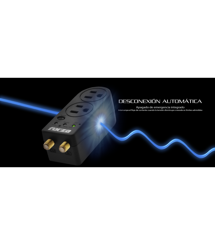 PROTECTOR FORZA FVP-0200C ZION-2K30 400J/1800W BLACK 120V 50/60Hz, 2NEMA 5-15P, 2xCOAX, 350°G