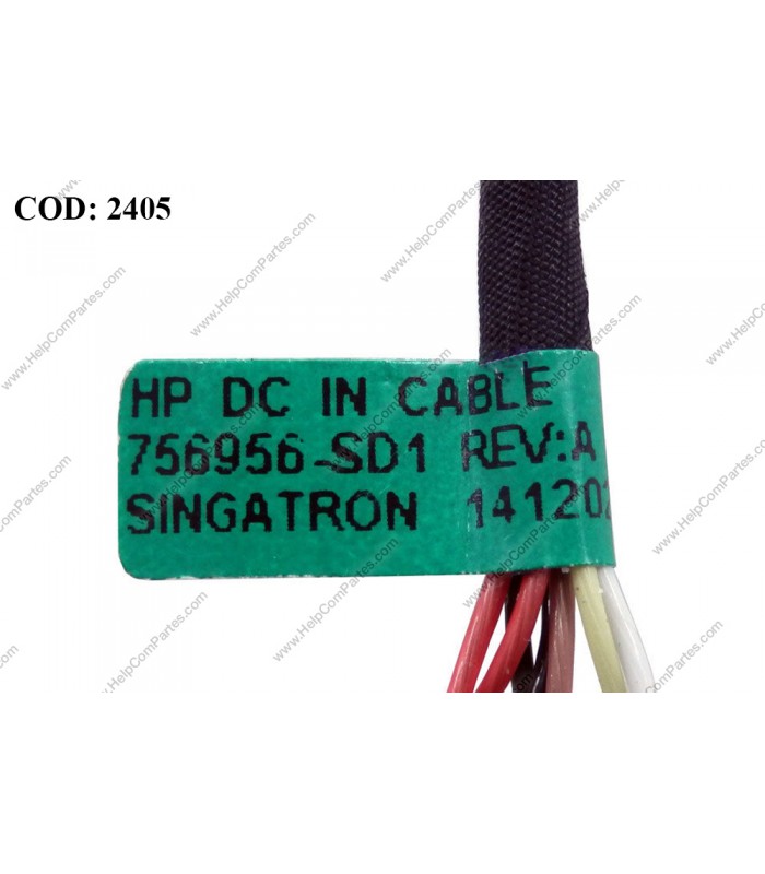 DC JACK POWER HP PAV 11-N 11T-N 11-P 17-F 17-P 17Z-P 17T-F 17Z-F ENVY 17-K M7-K 17T-K SERIES +CABLE 4.5MM 90W 763699-001 OEM.