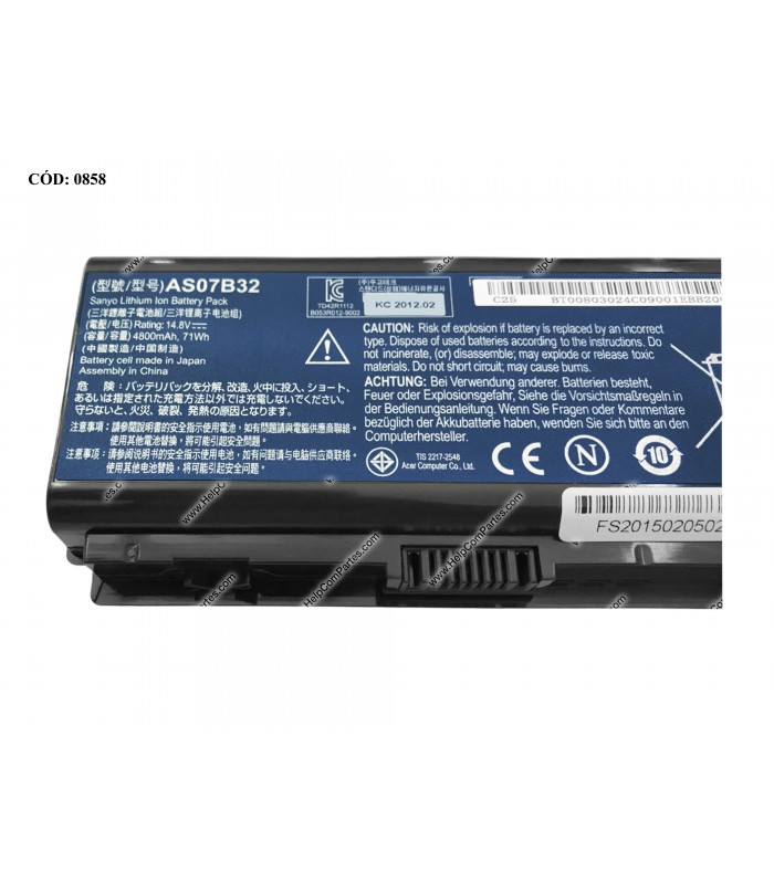 BATERIA ACER 14.8V---71WH 8C AS07B52/ASPIRE 5230 5220 5920 5520 7720 5220G 5910G 5730Z 7736G SERIES OEM