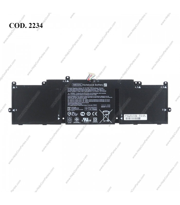 BATERIA HP 11.4V---37WH 3C ME03XL/STREAM 11-D 13-C SERIES 787089-541 OEM