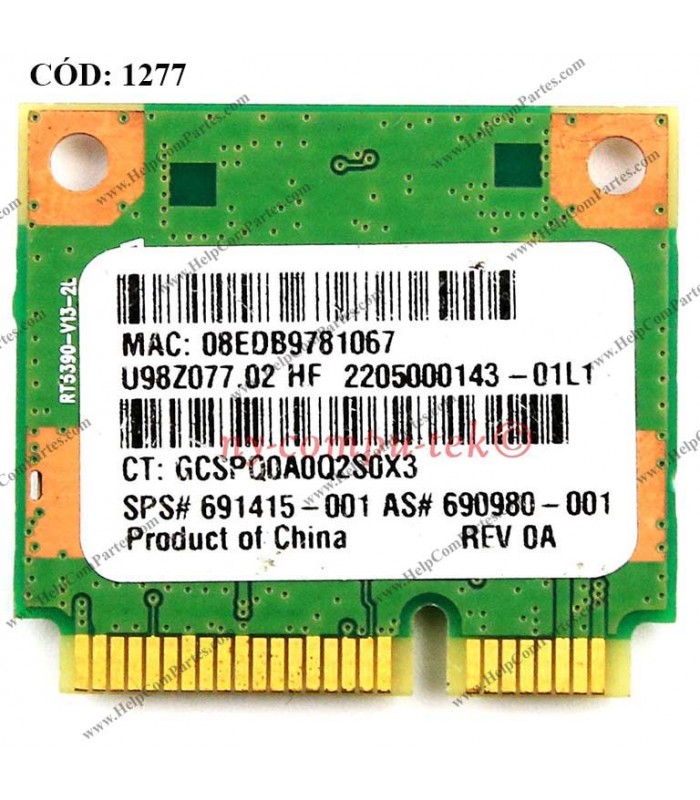 WI-FI PCI-E RALINK RT5390/HP 4530s DM4 G4 G6 G7 G7T 245 250 255  630 635 CQ45 CQ10 MINI 110 210 /B691415-001 SER.